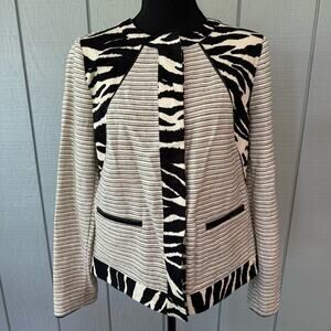Chicos Black & White Animal Print Jacket ~ 0
